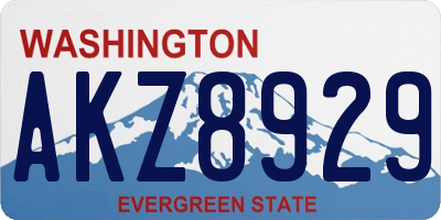WA license plate AKZ8929