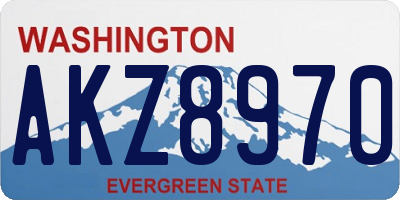 WA license plate AKZ8970