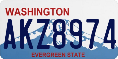 WA license plate AKZ8974
