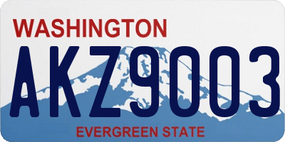 WA license plate AKZ9003