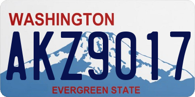WA license plate AKZ9017