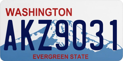 WA license plate AKZ9031