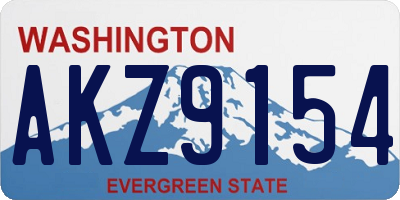 WA license plate AKZ9154