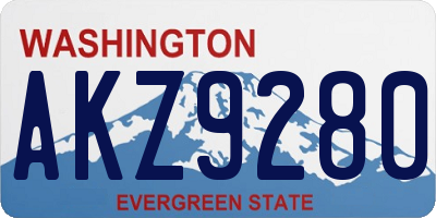 WA license plate AKZ9280