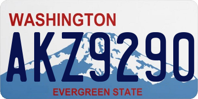 WA license plate AKZ9290