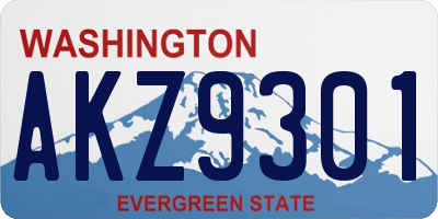WA license plate AKZ9301