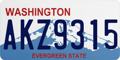 WA license plate AKZ9315