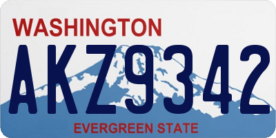WA license plate AKZ9342