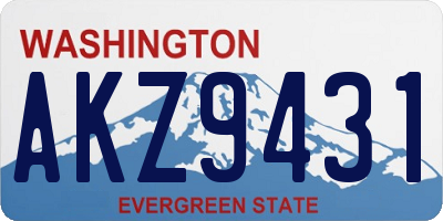 WA license plate AKZ9431