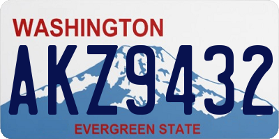 WA license plate AKZ9432