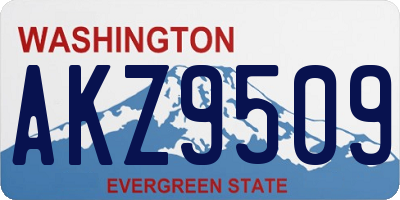 WA license plate AKZ9509