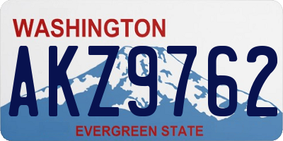 WA license plate AKZ9762