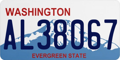 WA license plate AL38067