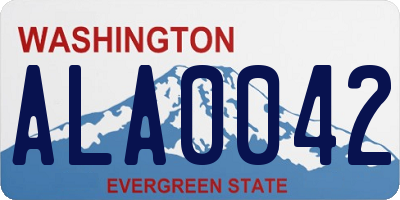 WA license plate ALA0042