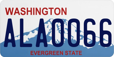 WA license plate ALA0066