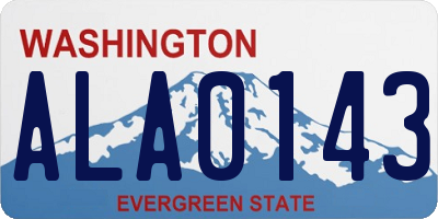 WA license plate ALA0143