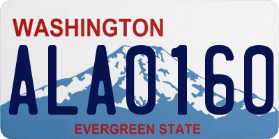 WA license plate ALA0160