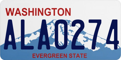 WA license plate ALA0274