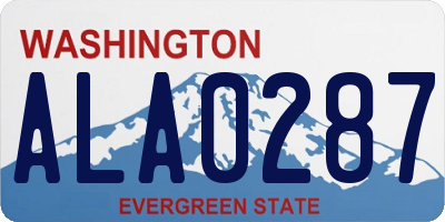 WA license plate ALA0287