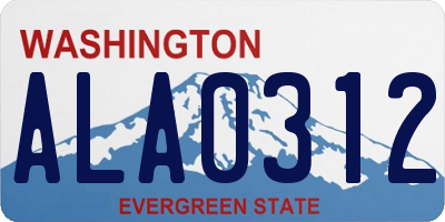 WA license plate ALA0312