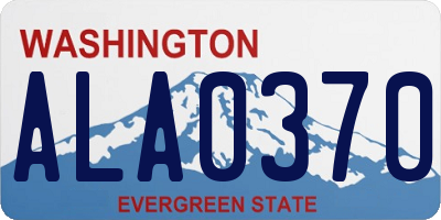 WA license plate ALA0370