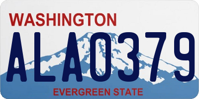 WA license plate ALA0379
