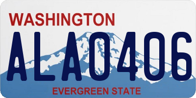 WA license plate ALA0406