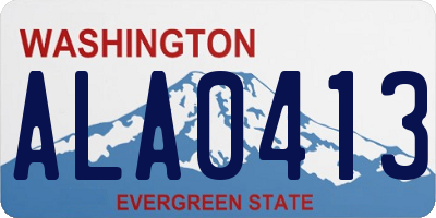 WA license plate ALA0413
