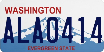 WA license plate ALA0414