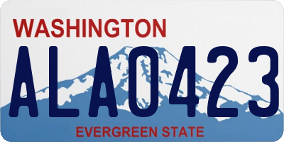 WA license plate ALA0423