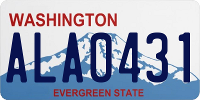 WA license plate ALA0431
