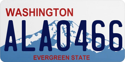 WA license plate ALA0466