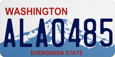 WA license plate ALA0485