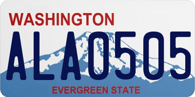 WA license plate ALA0505