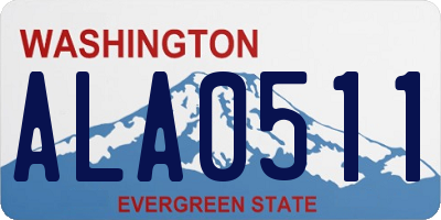 WA license plate ALA0511