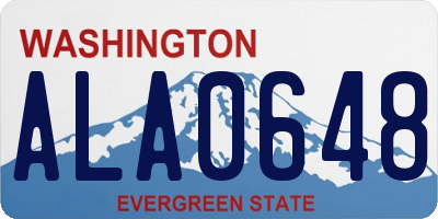 WA license plate ALA0648
