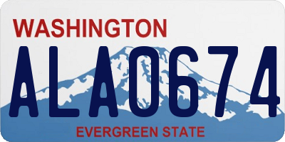 WA license plate ALA0674