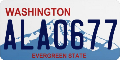 WA license plate ALA0677