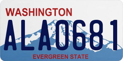 WA license plate ALA0681