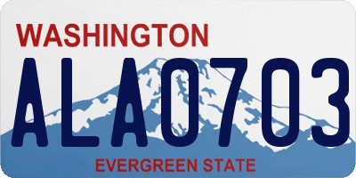 WA license plate ALA0703