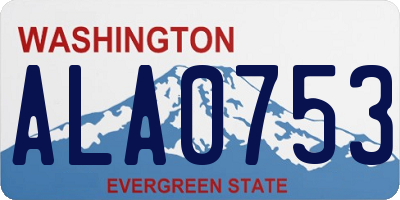 WA license plate ALA0753