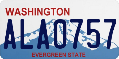 WA license plate ALA0757