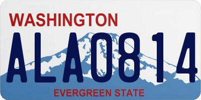 WA license plate ALA0814