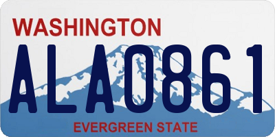 WA license plate ALA0861