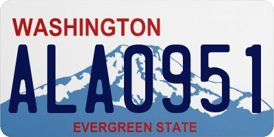 WA license plate ALA0951