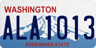 WA license plate ALA1013
