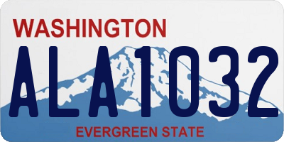 WA license plate ALA1032
