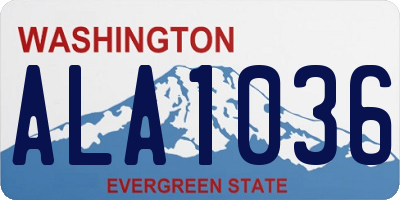 WA license plate ALA1036