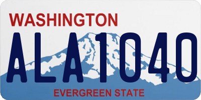 WA license plate ALA1040