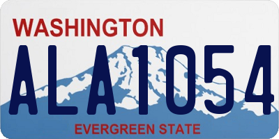 WA license plate ALA1054